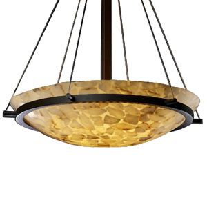Alabaster Rocks! Bowl Suspension with Ring by Justice Design Group - Starlight Lighting USA and Canada